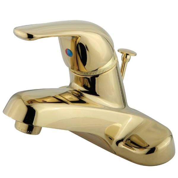 4" Centerset Bathroom Faucet, Polished Brass